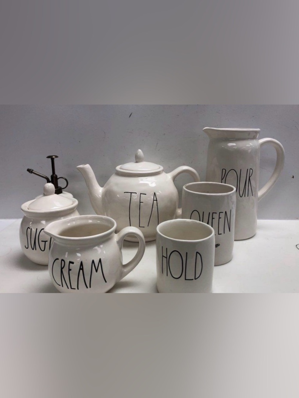 Rae Dunn ceramic LARGE bundle lot (white/black) home decor/kitchen/dining